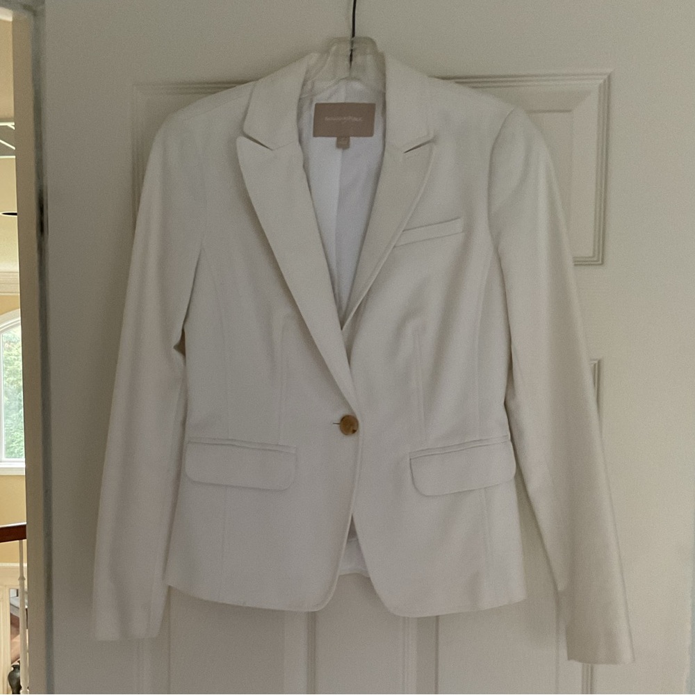 Banana Republic Factory White Blazer with Tan Button